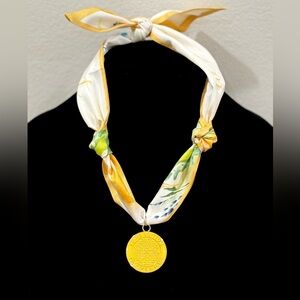 Scarf Necklace w/ trunks & bags pendant